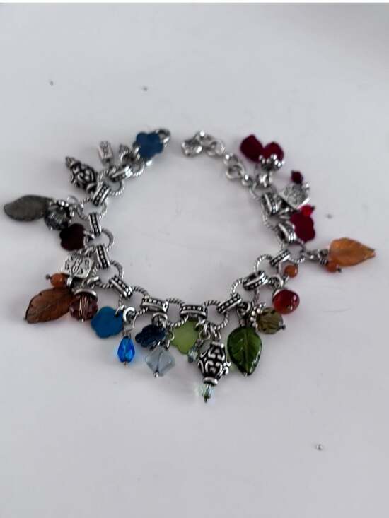 Brighton Jewelry - Brighton Venetian Leaves multicolored Beaded Charm Bracelet NWOT